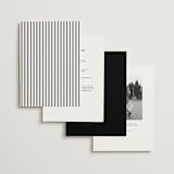 "Stripe Bevel" - Wedding Invitations in Salt by Amy Kross - Back of Card Options