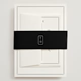 "Stripe Bevel" - Wedding Invitations in Salt by Amy Kross - Assembled with Belly Band