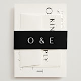 "Modern Classic Names" - Wedding Invitations in Onyx by Emily Betts - Assembled with Belly Band