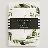 "Vines of Green" - Wedding Invitations in Fern by Susan Moyal - Assembled with Belly Band