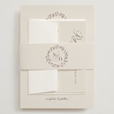 "Delicate monogram" - Wedding Invitations in Ecru by Hooray Creative - Assembled with Belly Band