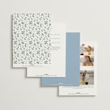 "Foliage Crest" - Wedding Invitations in Sky by Everett Paper Goods - Back of Card Options