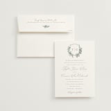 "Foliage Crest" - Wedding Invitations in Sky by Everett Paper Goods - Invitation with Envelope