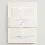 "Modern Air" - Wedding Invitations in Dusty Blue by Stacey Meacham - Assembled with Belly Band