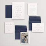 "Modern Air" - Wedding Invitations in Dusty Blue by Stacey Meacham - Invitation Suite