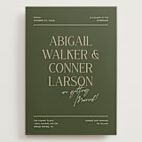 "Martini" - Wedding Invitations in Olive by Pixel and Hank - Front