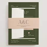 "Martini" - Wedding Invitations in Olive by Pixel and Hank - Assembled with Belly Band
