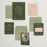 "Martini" - Wedding Invitations in Olive by Pixel and Hank - Invitation Suite