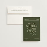 "Martini" - Wedding Invitations in Olive by Pixel and Hank - Invitation with Envelope