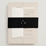 "Convergence" - Wedding Invitations in Cream by Annie Lowe - Assembled with Belly Band