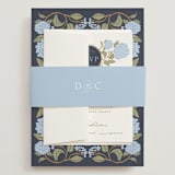 "Hydrangea Garden" - Wedding Invitations in Navy by Susan Zinader - Assembled with Belly Band