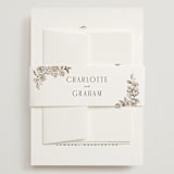 "Daphne" - Wedding Invitations in Sepia by Itsy Belle Studio - Assembled with Belly Band