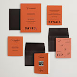 "Bold and Demure" - Wedding Invitations in Amaro by Claire - Invitation Suite