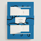 "Swirl Frame" - Wedding Invitations in Cobalt by mo kelley - Assembled with Belly Band