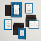 "Swirl Frame" - Wedding Invitations in Cobalt by mo kelley - Invitation Suite