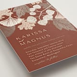 "Leaf Cascade" - Wedding Invitations in Latte by Alethea and Ruth - Detail