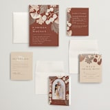 "Leaf Cascade" - Wedding Invitations in Latte by Alethea and Ruth - Invitation Suite