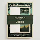 "Mountain View" - Wedding Invitations in Forest by Nam Bourassa - Assembled with Belly Band