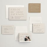 "Left Stack" - Wedding Invitations in Vanilla by Alethea and Ruth - Invitation Suite