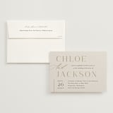 "Left Stack" - Wedding Invitations in Vanilla by Alethea and Ruth - Invitation with Envelope