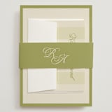 "rory" - Wedding Invitations in Olive by Ellen Schlegelmilch - Assembled with Belly Band