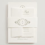 "Calia" - Wedding Invitations in Paris Rain by Jennifer Postorino - Assembled with Belly Band