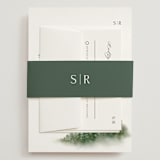 "Somerset" - Wedding Invitations in Evergreen by Melanie Kosuge - Assembled with Belly Band