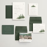 "Somerset" - Wedding Invitations in Evergreen by Melanie Kosuge - Invitation Suite