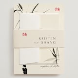 "Bambusa" - Wedding Invitations in Almond by Anastasia Makarova - Assembled with Belly Band