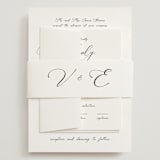 "Poem" - Wedding Invitations in Snow by Maja Cunningham - Assembled with Belly Band