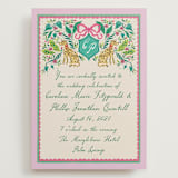 "Whimsical Hand Illustrated Crest" - Wedding Invitations in Peony by Jackie Crawford - Front