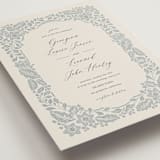"Embroidered" - Wedding Invitations in Dusty Blue by Jen Owens - Detail