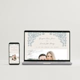 "Embroidered" - Wedding Invitations in Dusty Blue by Jen Owens - FREE Wedding Website