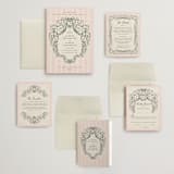 "Hand Illustrated Crest" - Wedding Invitations in Peony by Jackie Crawford - Invitation Suite