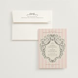 "Hand Illustrated Crest" - Wedding Invitations in Peony by Jackie Crawford - Invitation with Envelope