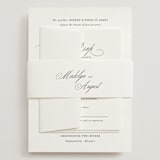 "When I Fall In Love" - Wedding Invitations in Snow Bright by Design Lotus - Assembled with Belly Band