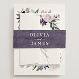 "Garden Stroll" - Wedding Invitations in Lilac by Creo Study - Assembled with Belly Band