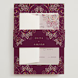 "Henna" - Wedding Invitations in Mixed Berry by fatfatin - Assembled with Belly Band