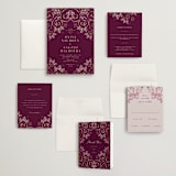 "Henna" - Wedding Invitations in Mixed Berry by fatfatin - Invitation Suite