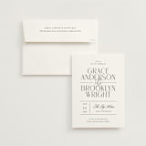 "Grand Scale" - Wedding Invitations in Caviar by Olivia Raufman - Invitation with Envelope