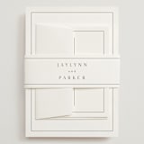 "Warm affection" - Wedding Invitations in Cotton by Stacey Meacham - Assembled with Belly Band