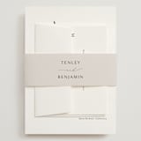 "Gentle Whisper" - Wedding Invitations in Cotton by Jennifer Postorino - Assembled with Belly Band