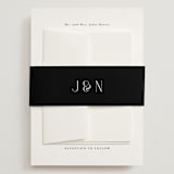 "Bold Elegance" - Wedding Invitations in Snow by Katherine Moynagh - Assembled with Belly Band
