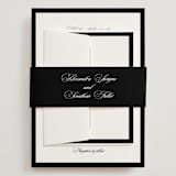 "Black Tie" - Wedding Invitations in Ink by That Girl Press - Assembled with Belly Band