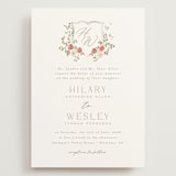 "Roses Crest" - Wedding Invitations in Pomegranate by Everett Paper Goods - Front
