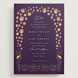 "Disney's Tangled Lanterns" - Wedding Invitations in Twilight by Simona Camp - Front