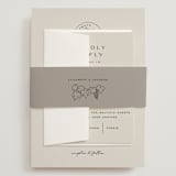 "Wine Label" - Wedding Invitations in Stone by Owl and Toad - Assembled with Belly Band