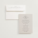 "Wine Label" - Wedding Invitations in Stone by Owl and Toad - Invitation with Envelope