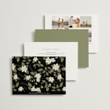 "Vintage Print" - Wedding Invitations in Licorice by GeekInk Design - Back of Card Options