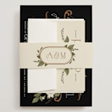 "Vintage Print" - Wedding Invitations in Licorice by GeekInk Design - Assembled with Belly Band